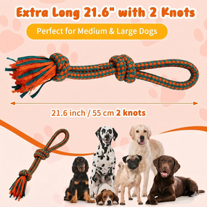 Juguetes de Cuerda para Mascotas de Alta Calidad, Juguetes de Entrenamiento para la Dentición, Ecológicos, No Tóxicos, Juguetes para Masticar y Limpiar los Dientes de Perros - Product Image 3