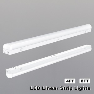 8FT LED Linear Strip Shop Lights 100W/90W/80W/70W 5CCT Selectable 0-10V Dimmable Commercial Garage Office Ceiling Light Fixture - Product Image 1