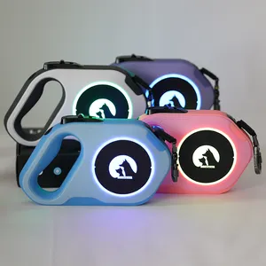 Okeypets Cá Nhân Ánh Sáng Con Chó Dây Xích Có Thể Thu Vào An Toàn Vào Ban Đêm Chất Lượng Cao Tùy Chỉnh In Logo LED Pet Dog Dây Xích