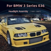 Ensemble de phares LED pour BMW Série 3 E36 1991-1997, feux de jour LED, clignotants, lentille de projecteur, boîtier noir, phare avant