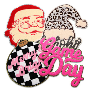 Parches de chenilla de hierro grandes ecológicos personalizados, tela bordada Sudadera con capucha para, parches de chenilla con purpurina de fútbol occidental para - Product Image 4