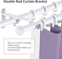 Ensemble de tringles à rideaux doubles robustes blancs, télescopiques, de style industriel, avec double support, pour rideaux romains, vente en gros