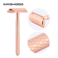 Emballage personnalisé or Rose et noir rasoir en métal zéro déchet rasoir humide rasoir de sécurité rasoir de rasage
