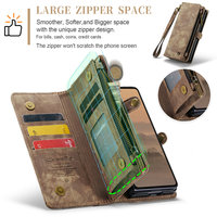 Étui en cuir gaufré détachable 2026 pour Samsung Z Fold 7, portefeuille, porte-cartes, pochette magnétique 3 en 1 pour Samsung Z Fold 7 6 5 4