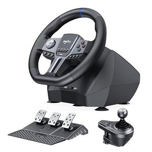Volant de course PXN-V9 Gen2 en gros - 270° et 900° °   Volant de simulation de course avec <span class=keywords><strong>3</strong></span> pédales, levier de vitesses en H, prise en charge de l'application et retour de vibrations - Product Image 1