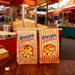 Sacs en papier kraft brun de qualité alimentaire imprimés sur mesure avec des matériaux recyclés pour l'emballage de pop-corn et de pain à sandwich - Product Image 1