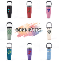 ZY RTS 20OZ/30OZ 재고 핸들 스테인레스 스틸 자동차 텀블러 지원 사용자 정의 색상 이중 벽 진공 절연 텀블러 플라스크