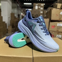 Chaussures de sport unisexe en maille tissée gris-violet dégradé, à lacets, avec amorti épais, pour la course et l'entraînement en salle de sport, vente en gros