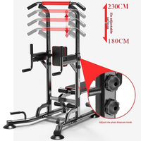 Torre de Ejercicios Multifuncional Ajustable para Uso Doméstico con Barra de Dominadas y Banco de Pesas para Gimnasio en Casa y Comercial