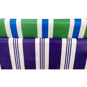 Ventilation Pvc Coated Stripe Tarpaulin Awning Tarp Nylon Fabric Laminated Vinyl Sheet Roll Rollo For Tent Cover