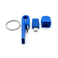 Cable de Datos 4 en 1 con Llavero, Ideal para Viajes, con Carga Rápida de 60W, Carcasa de Plástico de Alta Calidad y Cubierta Flexible de TPE