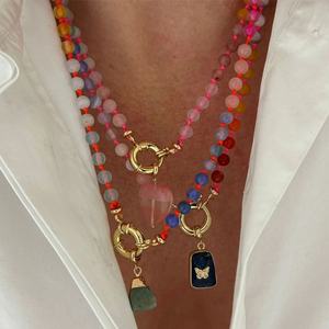 Collar con Colgante de Piedras Naturales Chapado en Oro de 14k y 18k, de Acero Inoxidable Personalizado Anti-deslustre, Estilo BOHEMIA, para Hombre y Mujer - Product Image 1