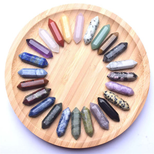 Quarzo naturale Mini Mix di cristallo curativo meditazione rosa torre di quarzo doppi punti per ciondolo - Product Image 4