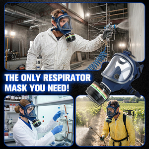 Masque respiratoire intégral en silicone de classe 2, certifié CE, masque à gaz industriel, <span class=keywords><strong>filtre</strong></span> 40 mm, large champ de vision, sangle à 5 points, réutilisable, 3 couches - Product Image 6