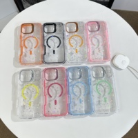 Coque de téléphone magnétique résistante à l'usure avec support d'appareil photo, paillettes époxy et détails en diamant, pour REDMI 17 – Vente directe usine