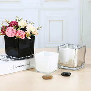 2024 Trắng Đen Bạc Rõ Ràng Pha Lê Thủy Tinh Cube Wedding Party Tùy Chỉnh Màu Sắc Hiện Đại Cổ Điển Trang Trí Nội Thất Hoa Bình Vuông - Product Image 6