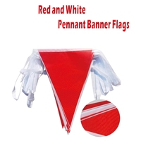 Drapeau de sécurité Triangle rouge blanc petit fanion banderoles chaîne drapeaux en tissu isolation de clôture avec chantier de construction extérieur