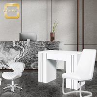 Vente en gros de tabouret de table de manucure en gel UV ensemble de table de manucure en granit pour manucure et pédicure complète noire paquet de salon de manucure
