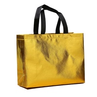Sac fourre-tout en non-tissé laminé recyclé écologique, couleur argent or métallisé, taille standard, sac de shopping, sac de transport en non-tissé, fabrication