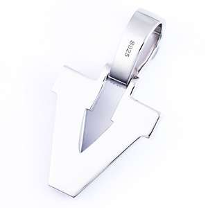 Colgante de Plata 925 con Inicial M, Moissanita VVS, Baño de Oro Blanco, Certificado por Terceros, Engaste de Garra, Joyería de Regalo Estilo Hip Hop - Product Image 3