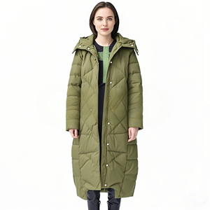 Veste en duvet légère et <span class=keywords><strong>fine</strong></span> à capuche <span class=keywords><strong>longue</strong></span> <span class=keywords><strong>mi</strong></span>-<span class=keywords><strong>longue</strong></span> personnalisée AQTQ pour <span class=keywords><strong>femme</strong></span> manteau d'hiver tendance pour <span class=keywords><strong>femme</strong></span> - Product Image 2