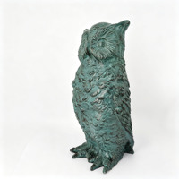 Statue d'hibou en aluminium, figurine d'oiseau, finition verdigris, sculptures d'animaux, art, décoration de table, jardin, bureau, ornement, cadeau, artisanat