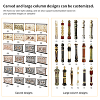 Poteau d'escalier classique européen en laiton massif avec insert en marbre, finition personnalisée pour la décoration de garde-corps d'escalier de villa haut de gamme