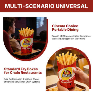 Boîte en papier personnalisée pour poulet frit et frites à emporter, support de gobelet, emballage combiné pour burger, restauration rapide et collations - Product Image 2