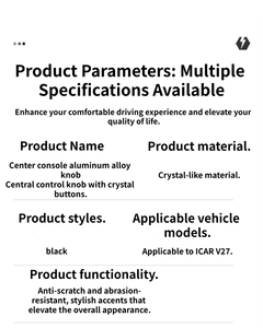 Adaptation pour accessoires Icaur V27 - Couvercle de bouton en cristal pour console <span class=keywords><strong>centrale</strong></span> - Accessoires de protection et de modification de l'intérieur de la voiture. - Product Image 2