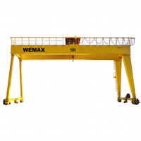 Grue portique à double poutre motorisée à commande PLC, haute efficacité, capacité 50-800 tonnes, avec chariot électrique