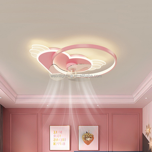 Đèn Trần Phòng Ngủ Cho Trẻ Em Màu Hồng Siêu Gió Yên Tĩnh Bằng Đồng Sắt Nhôm Quạt Trần <span class=keywords><strong>LED</strong></span> - Product Image 1