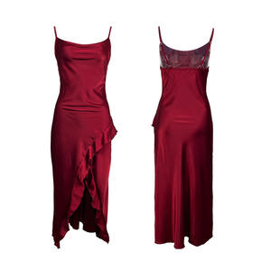 Vestido de noche halter sexy con cuello columpio y volantes para mujer, nueva colección de moda - Product Image 6