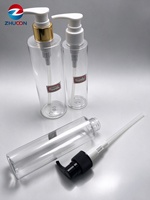 Flacon pompe en plastique PET transparent, cylindrique, vide, pour cosmétiques, shampoing, lotion corporelle, emballage en gros