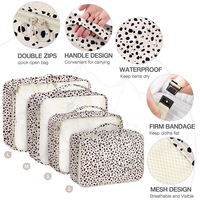 Ensemble de rangement de voyage 7 pièces pour maquillage de voyage avec logo personnalisé Sac cosmétique de lavage Cubes d'emballage Ensemble de sacs de rangement de voyage portables