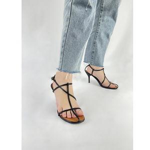 Transpirable PU peso ligero antideslizante correa de tobillo moda tendencia 2025 papel Premium T-Strap bombas sandalias con tiras - Product Image 5