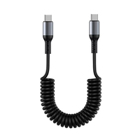 Câble de charge et de données USB-C télescopique à ressort de haute qualité, super rapide 6A, 60W 100W, en PVC, pour ordinateur