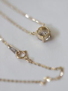 Elegante <span class=keywords><strong>Collana</strong></span> in Oro 14K con <span class=keywords><strong>Diamante</strong></span> da 0,2 Ct <span class=keywords><strong>Collana</strong></span> <span class=keywords><strong>Solitario</strong></span> in Argento Sterling S925 da Donna - Product Image 5