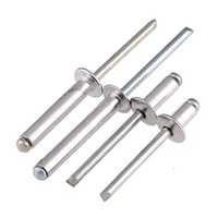Rivets à tête bombée à extrémité ouverte 2.4mm 3mm 3.2mm 4mm 4.8mm 5mm 6mm 6.4mm, mandrin en aluminium, finition brillante, classe 4.8 6.8, norme ISO