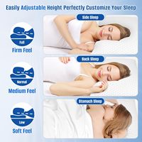 Oreiller cervical en mousse à mémoire de forme ultra-doux pour le repos du lit, oreiller ergonomique en bambou à double lit avec mousse à mémoire de forme en gel déchiqueté