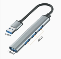 Hub Multiport USB-A 4 in 1, Hub USB C konverter multifungsi 4 Port USB 3.0