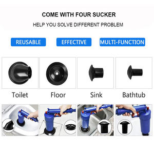 Déboucheur de toilette à haute pression Déboucheur de vidange d'air Outil de plomberie Plongeurs de tuyau pour piston de toilette de salle de bain - Product Image 5