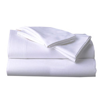 Ensemble de quatre pièces de style moderne en satin blanc pur pour hôtel et literie Drap-housse King Size en pur coton Vente en gros