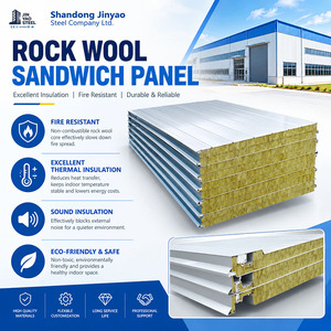 Panneau sandwich en laine de roche ignifuge pour système d'isolation des murs et des toits des entrepôts et ateliers à structure en <span class=keywords><strong>acier</strong></span> industrielle - Product Image 2