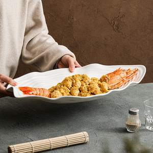 Plato Grande para Sashimi con Diseño Irregular, Vajilla para Hotel, Plato Aolong para Salmón y Mariscos, Apto para <span class=keywords><strong>Microondas</strong></span>, Esmaltado, Moderno y Minimalista - Product Image 2