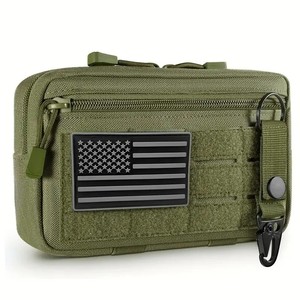 Bolsa Táctica Molle Admin con Parche de Bandera Estadounidense, Llavero, Bolsas Modulares Horizontales de Nailon Incluidas, Bolsa de Herramientas EDC con Corte Láser y Cremallera - Product Image 2