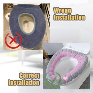 Housse de siège de toilette universelle CF, extensible, lavable, en peluche douce et confortable, avec poignée, <span class=keywords><strong>pour</strong></span> la maison - Product Image 5