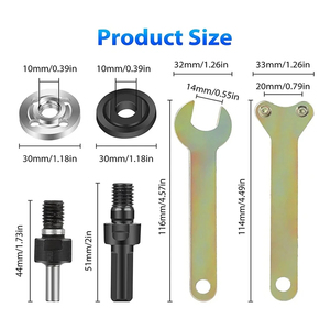 AC23-Drill Máy mài góc Adapter 6mm10mm ARBOR trục gá Adaptor với mặt bích Nut bộ phận thiết lập và 2 cờ lê cờ lê - Product Image 6