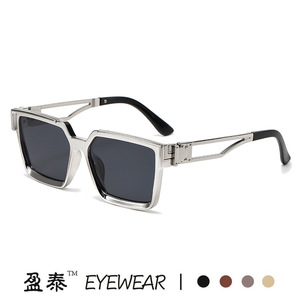 <b>Sunglasses</b> <b>Square</b> Frame Gold Metal Plastic Unisex UV400 Protection Class 2 Sunshades For Men Women - Product Image 2