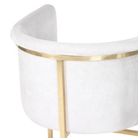 Fauteuil design classique avec structure en acier inoxydable doré, fauteuil d'appoint pour salon, fauteuil de détente pour la maison et l'hôtel