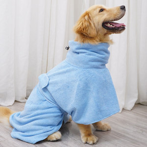 Peignoir pour grand chien, serviette en microfibre à séchage rapide pour Golden Retriever, Labrador, vêtements de toilettage pour animaux de compagnie, bleu brumeux, vert, gris - Product Image 4